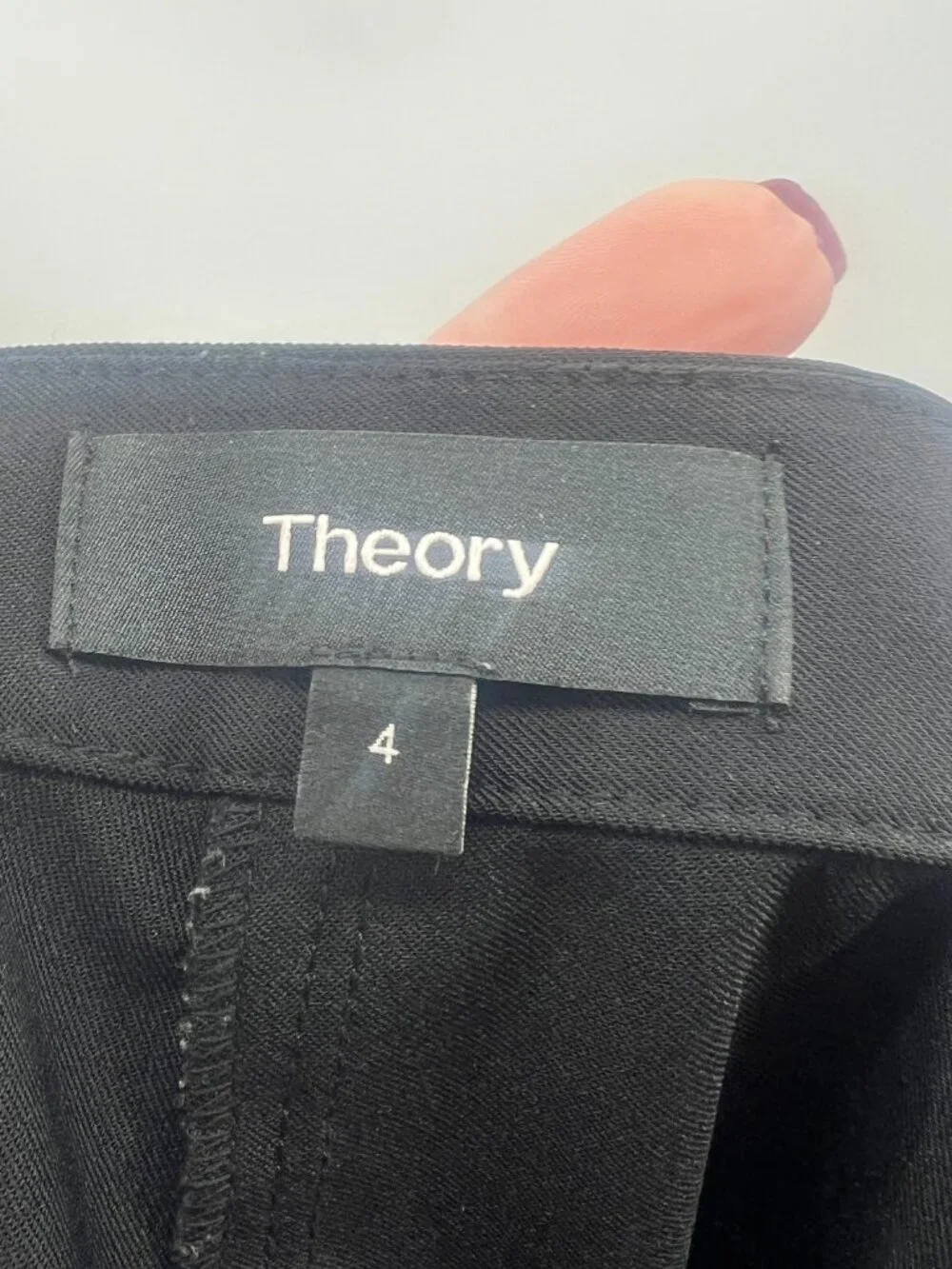 Theory Go Pant Becker Black Tapered Pants Women's 4